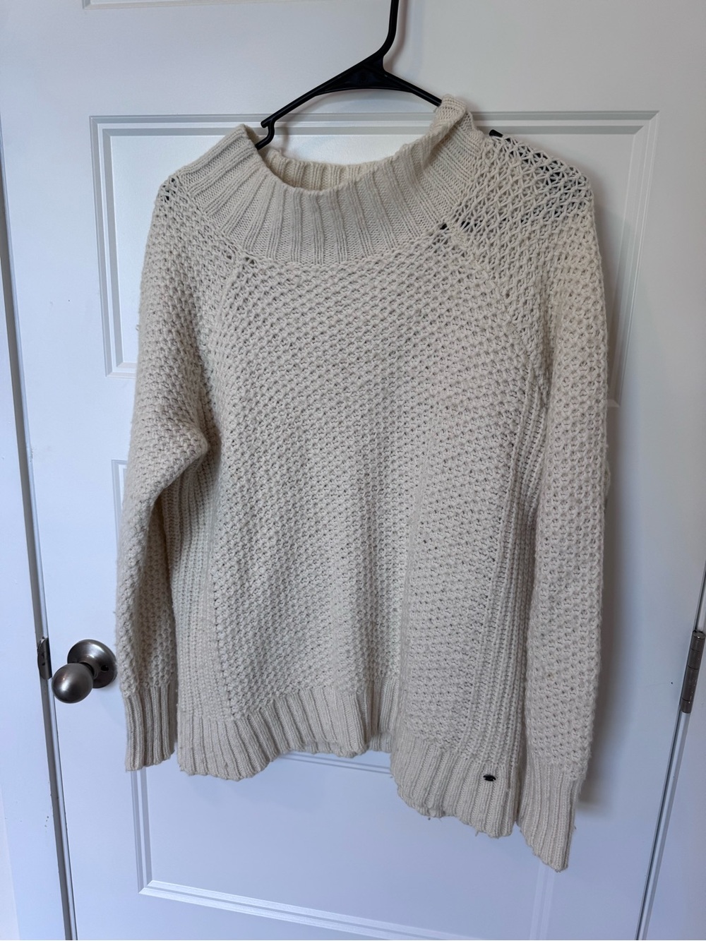 American Eagle Outfitters Cream Cable Turtleneck Sweater